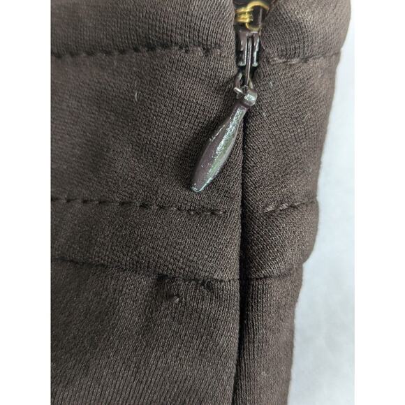 Vtg St. John pants brown size 10 straight leg ankle zip work office knit trouser - Picture 5 of 12